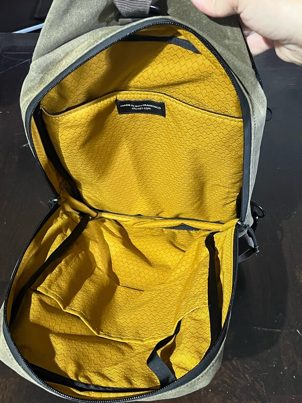 Waterfield Designs (sfbags) Sutter Tech Sling Bag, Leather, Waxed Canvas - Picture 5 of 7